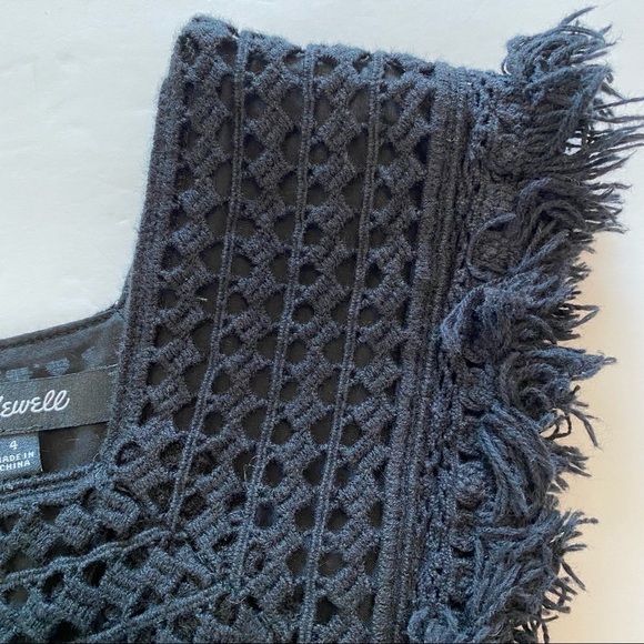 Madewell Sundream Fringe Shift Dress Crochet Size 4 tribal boho bohemian - Picture 9 of 12